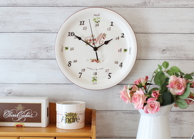 WALL CLOCK】 壁掛け時計 － フレンチカントリーのバラ柄、レース雑貨 