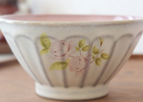 イマン 浪漫 ダイアナローズ 陶器 茶碗 － フレンチカントリーのバラ柄 